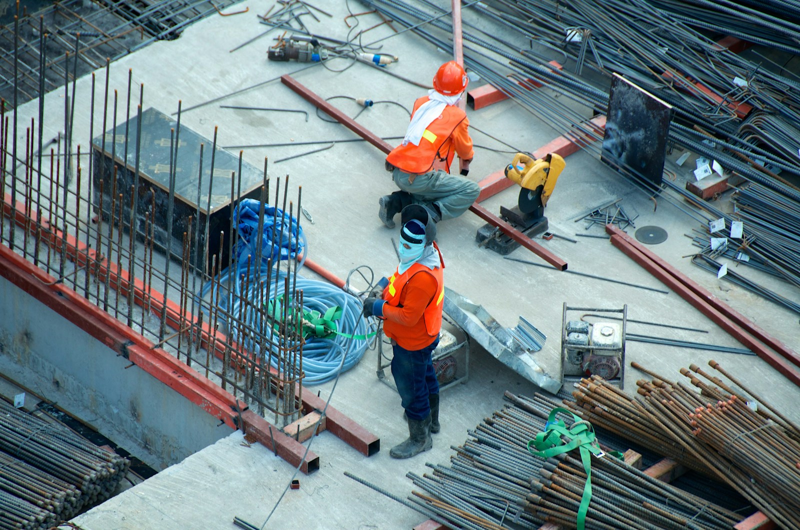 Construction and logistics professionals on site